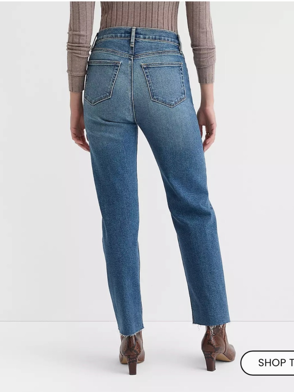 LOFT Straight-Leg High-Rise Button-Fly Jeans - Blue
Worn once. Too big - Picture 2 of 2